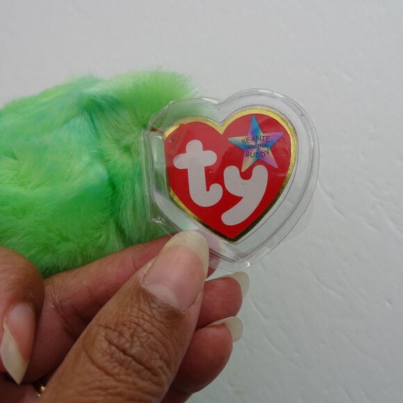 Vtg Ty Beanie Buddy Kicks Bear Soccer Green Stuffed Animal Plush Soft Toy 14" - Picture 8 of 13